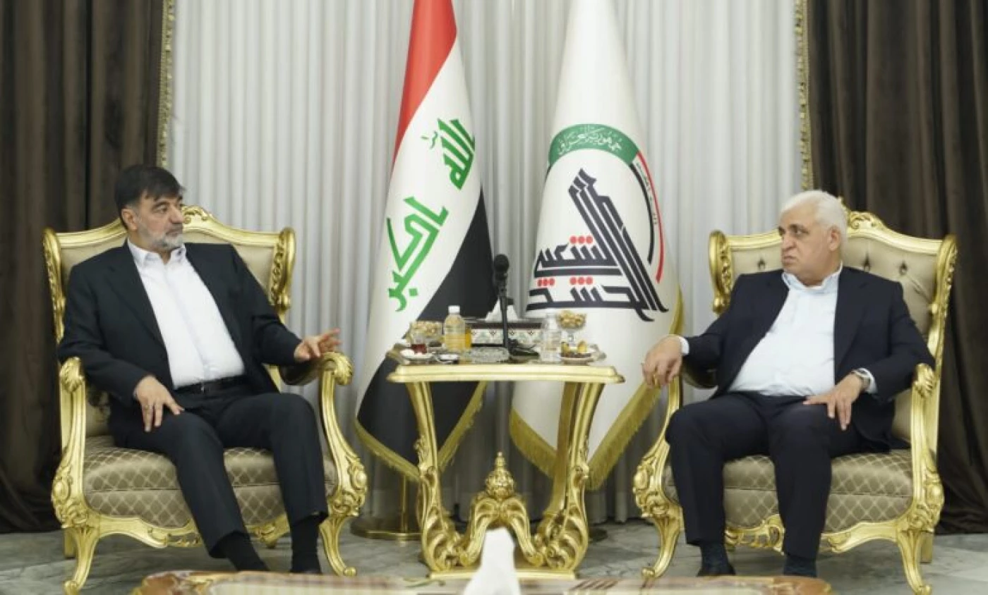 لقاء مع الفياض.. قائد قوات الأمن الداخلي الإيراني يشيد بجهود الحشد في مراسم الأربعين