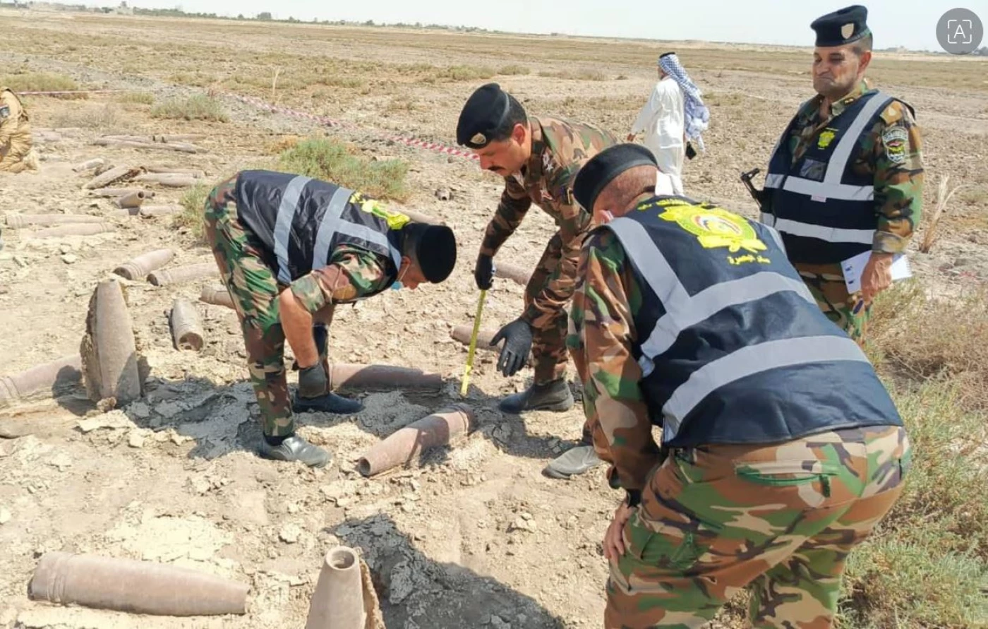 تعود لحقبة الحرب العراقية – الإيرانية.. العثور على 90 مقذوفاً حربياً في مزرعة بالبصرة