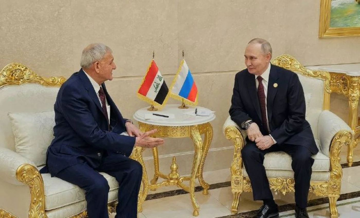 رشيد يلتقي بوتين ويبحثان التحديات الأمنية والاتفاقيات الموقعة بين بغداد وموسكو