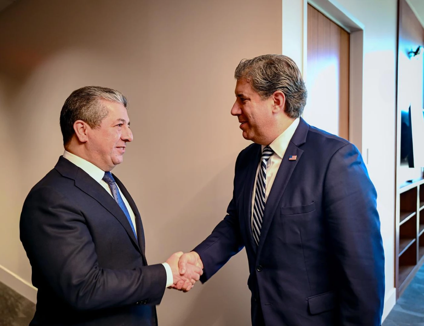 مسرور بارزاني يستقبل مايكل ريغاس في أربيل