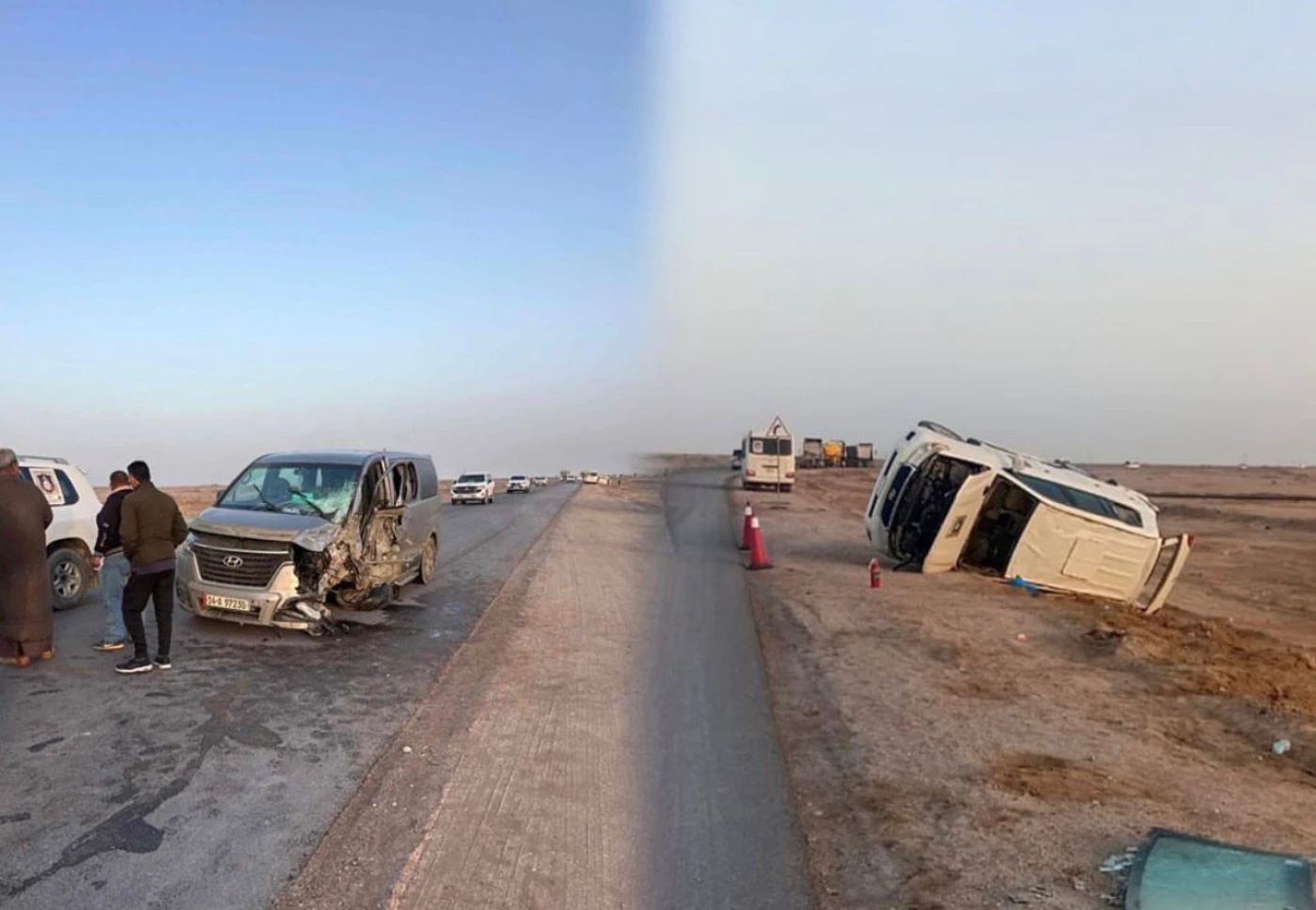 بينهم أجنبيان.. إصابة 6 أشخاص بحادث سير في البصرة