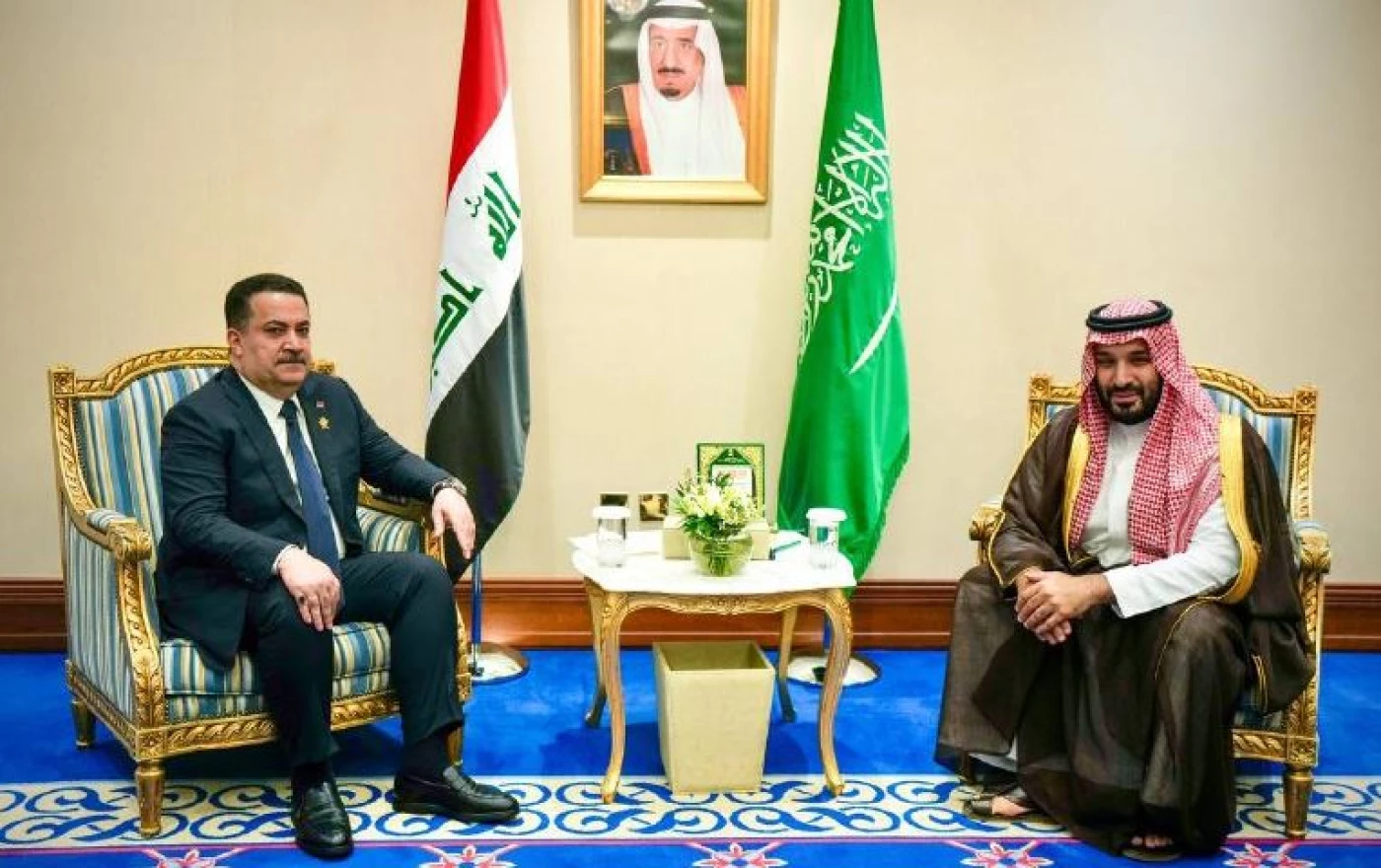 السوداني ومحمد بن سلمان يؤكدان العمل على تطبيق مخرجات قمتي بغداد والدوحة