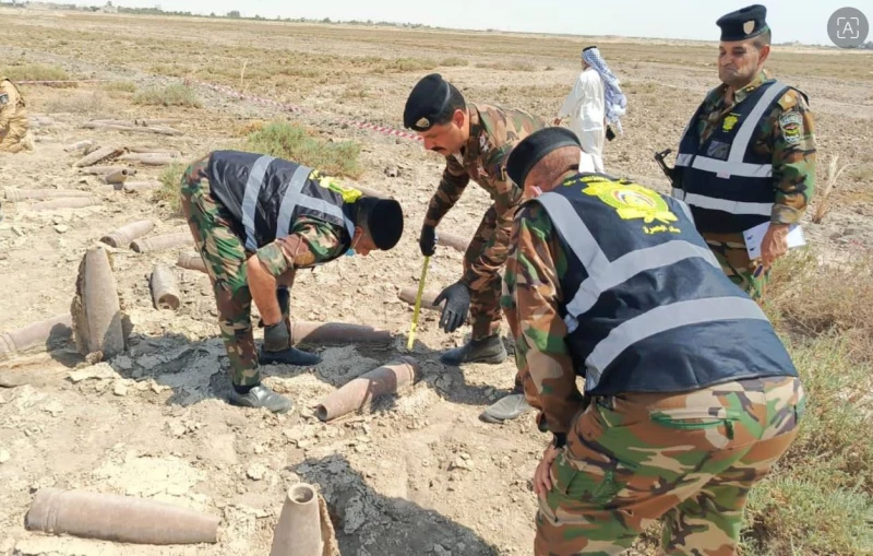 تعود لحقبة الحرب العراقية – الإيرانية.. العثور على 90 مقذوفاً حربياً في مزرعة بالبصرة