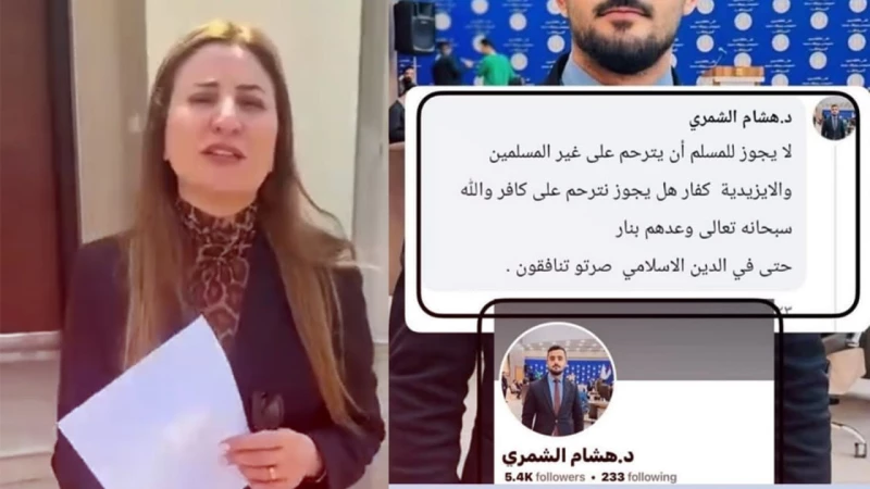 وصفهم بـ"الكفار".. برلمانية تشكو للقضاء الناشط "هشام الشمري" بسبب إساءته للأيزيديين