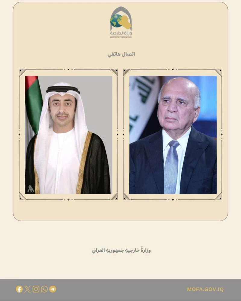  فؤاد حسين يبحث مع عبدالله بن زايد مستجدات الوضع في سوريا