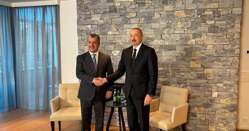 "فتح قنصلية جديدة بأربيل".. مسرور بارزاني يجتمع مع رئيس أذربيجان في دافوس