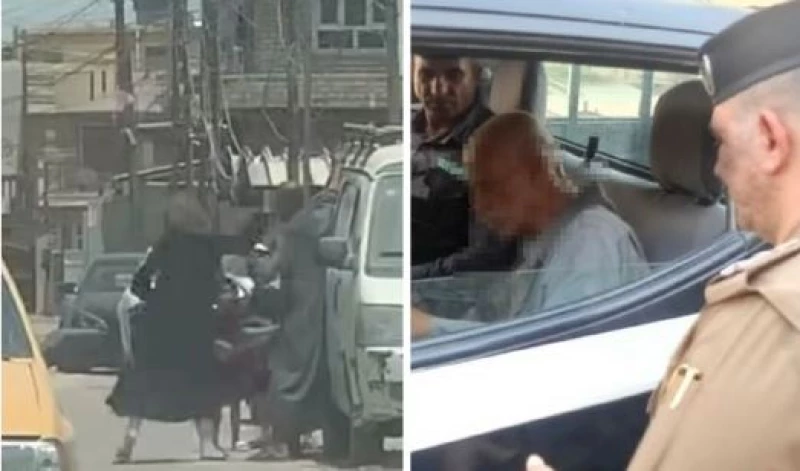 ضربته بقسوة في الشارع.. شرطة بغداد تعتقل فتاة عنّفت والدها (فيديو)