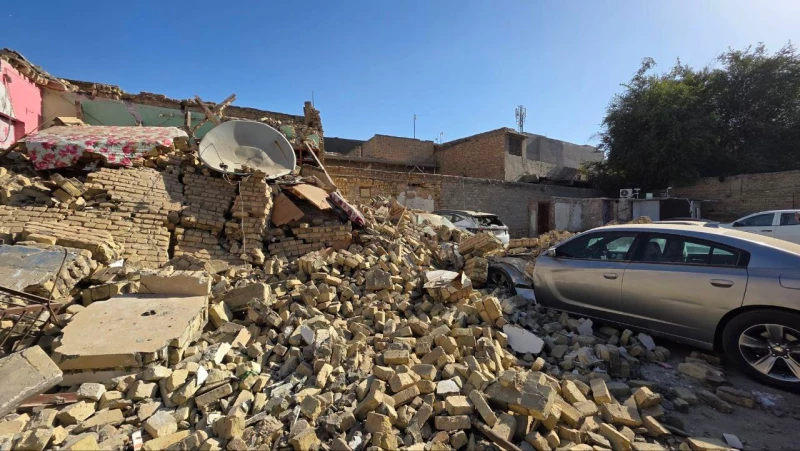 صور من السماوة| انهيار مبنى وتضرّر 6 عجلات والمحافظ يوعز بتشكيل لجنة مشتركة